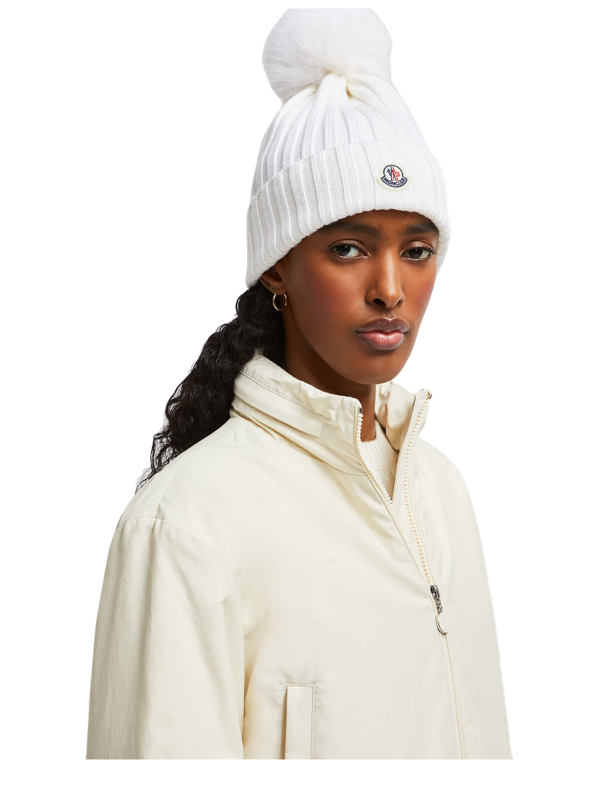 Bonnet à pompon Blanc — WINTER CLUB